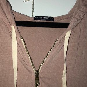 Mauve Brandy Melville Zip-Up Hoodie!